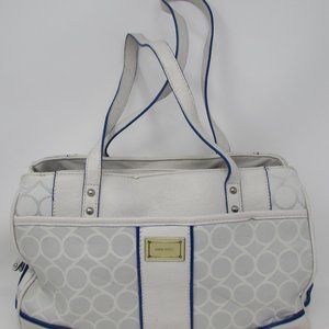 WOMEN'S FASHION NINE WEST WHITE BLUE TOTE PURSE BAG HANDBAG
